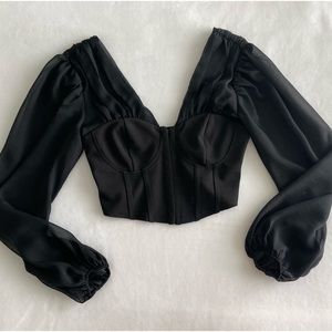 Windsor Black Corset Top